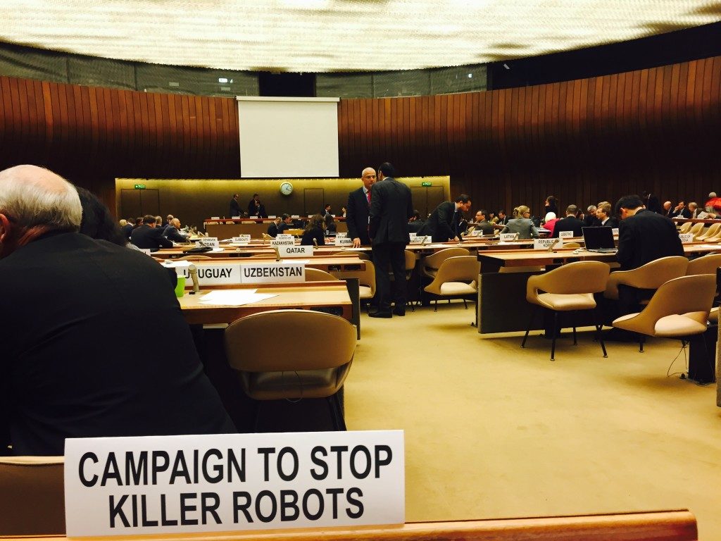 Campaign to stop killer robots. A l'ONU.